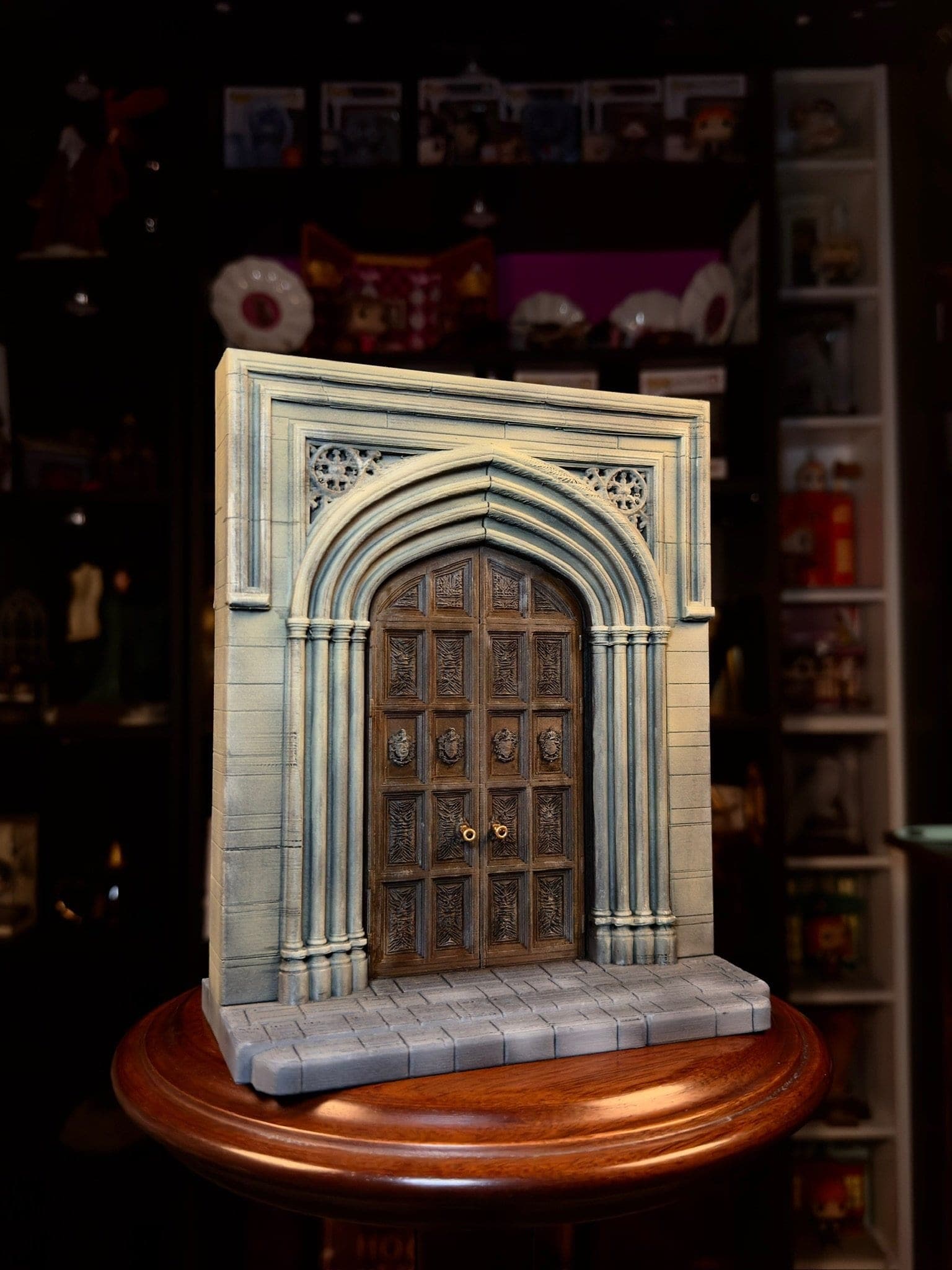 puerta del gran comedor de hogwarts figura decorativa coleccionable