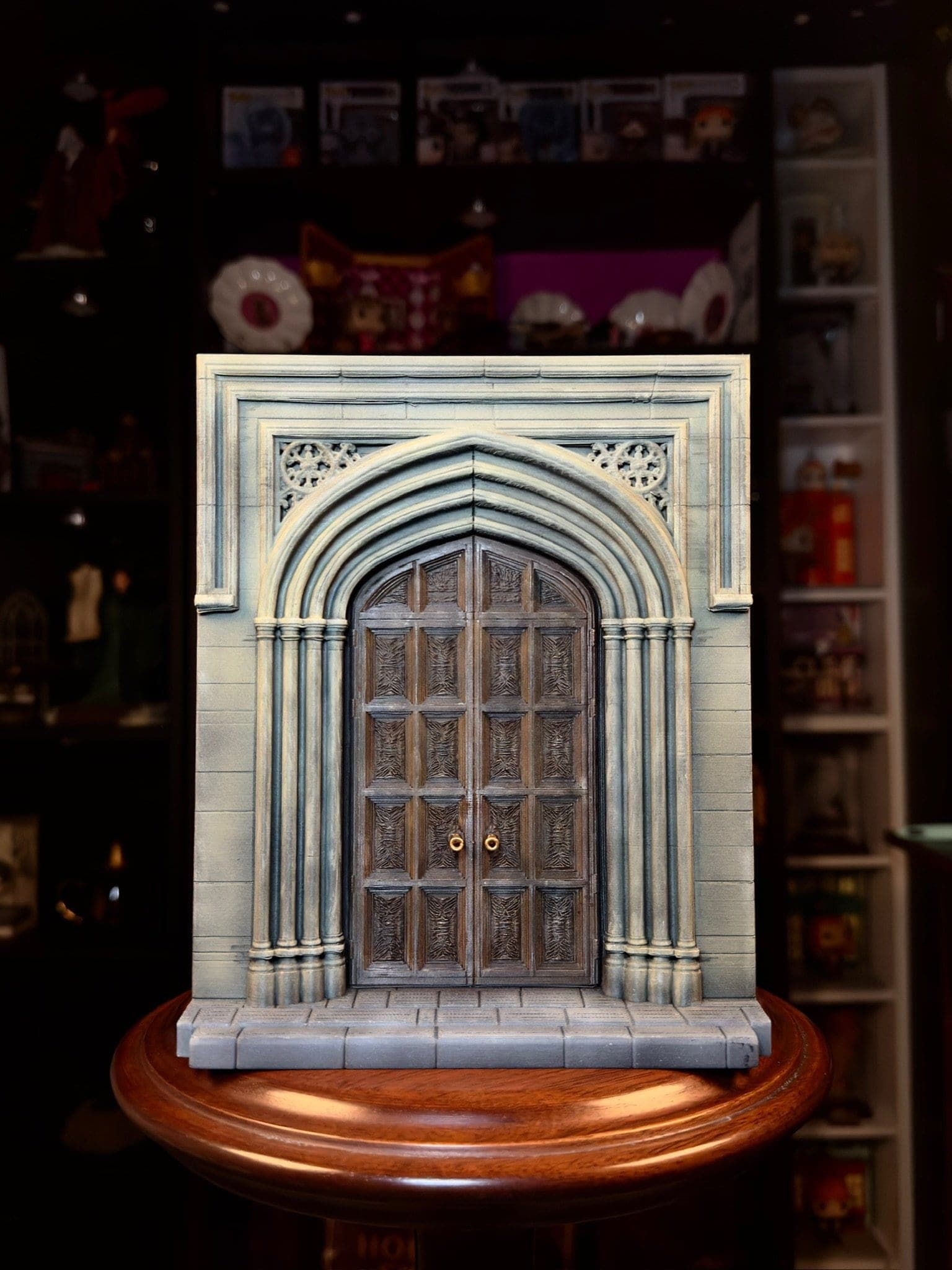 puerta del gran comedor de hogwarts figura decorativa coleccionable