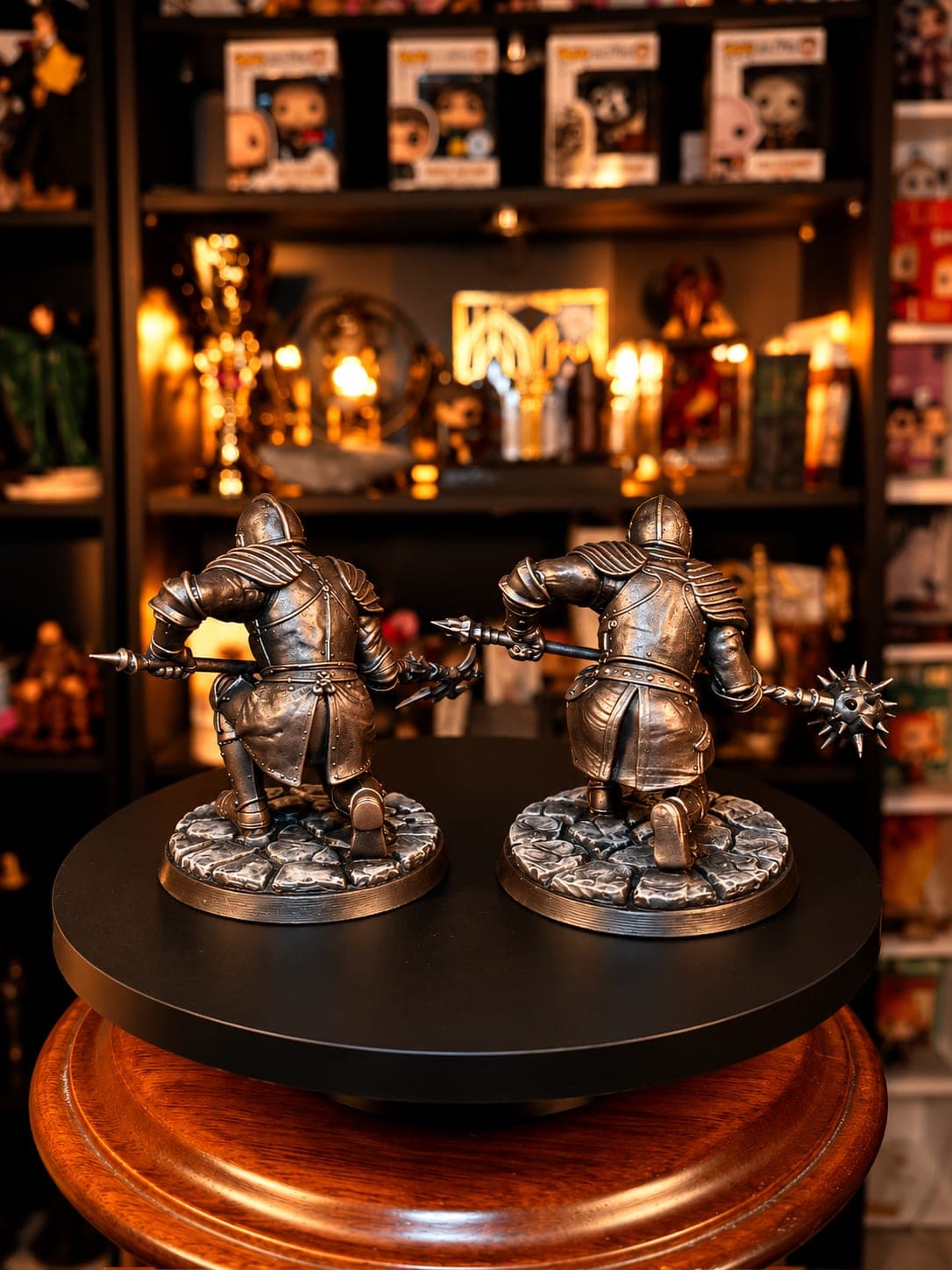caballeros de armadura encantados que defienden hogwarts figura coleccionable mundo magico