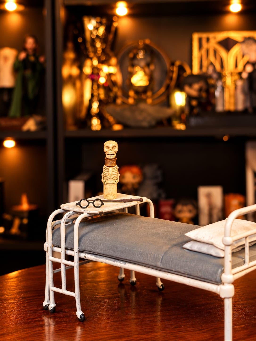 cama de la enfermeria de hogwarts diorama coleccionable mundo magico