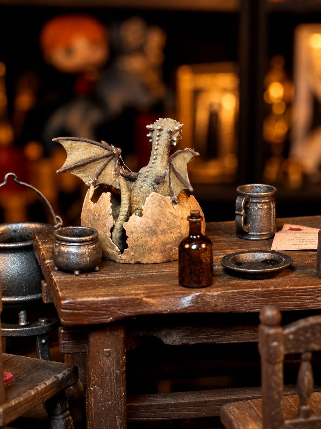 nacimiento de norberto el dragon de hagrid diorama coleccionable mundo magico