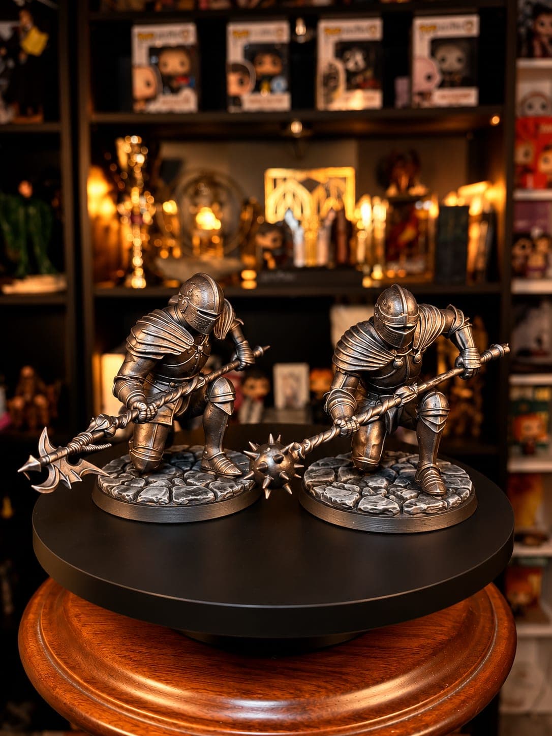 caballeros de armadura encantados que defienden hogwarts figura coleccionable mundo magico