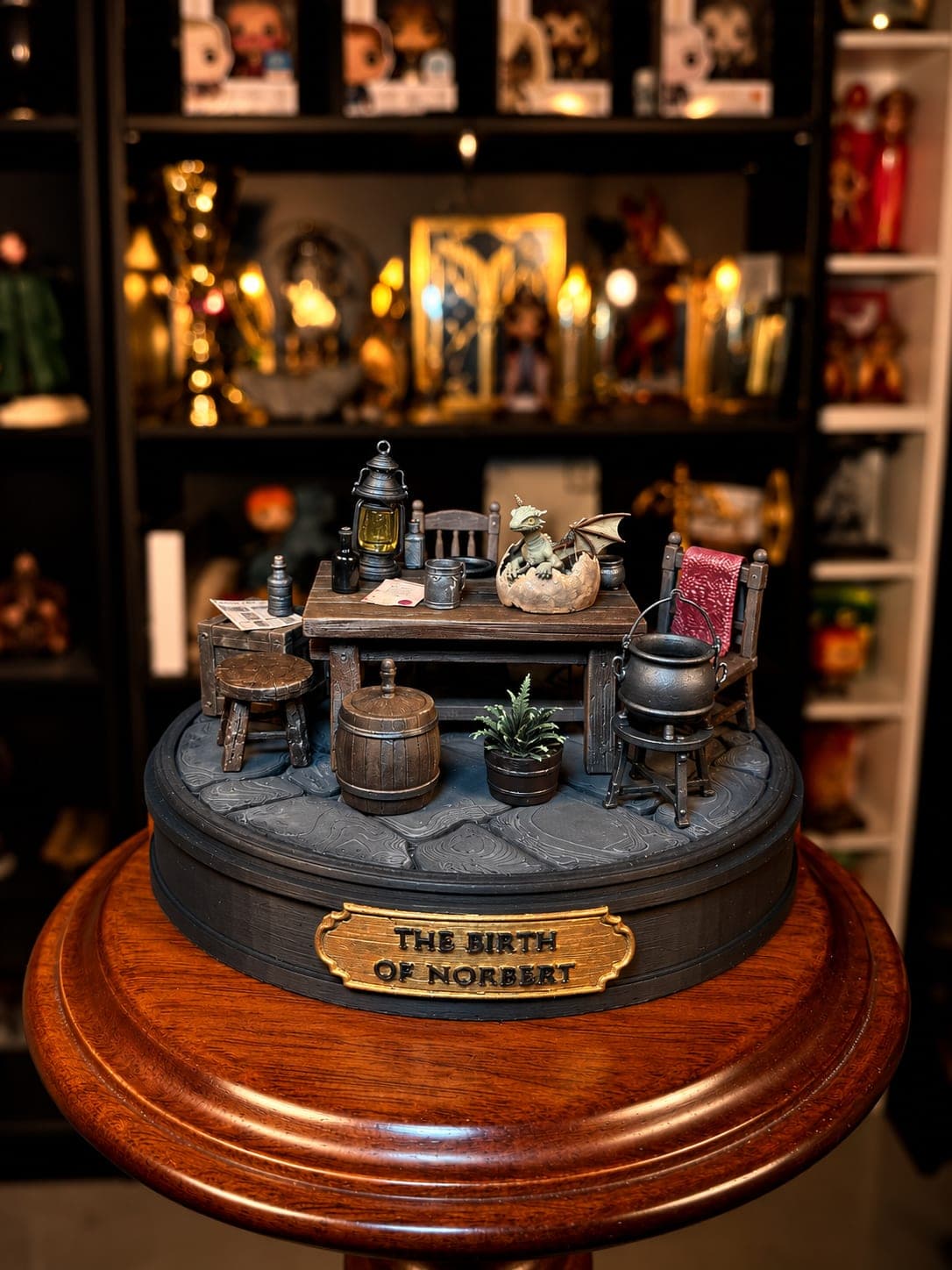 nacimiento de norberto el dragon de hagrid diorama coleccionable mundo magico
