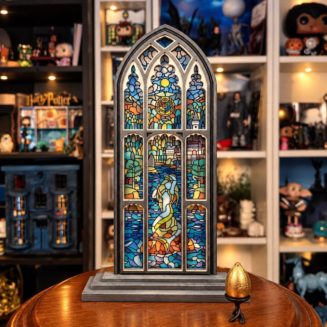 Stained-Glass Window of the Mermaid with the Golden Egg