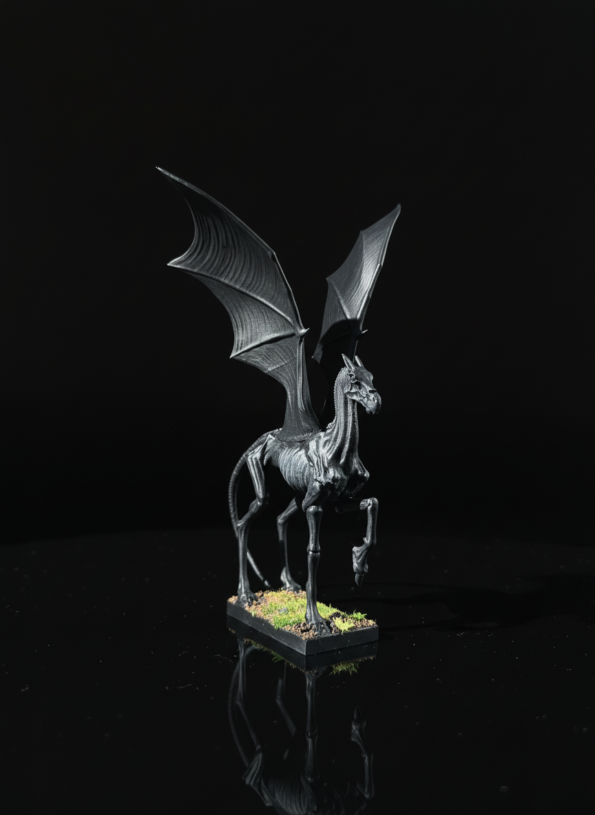 thestral criatura alada del bosque prohibido inspirada en el mundo mágico de harry potter figura coleccionable decorativa