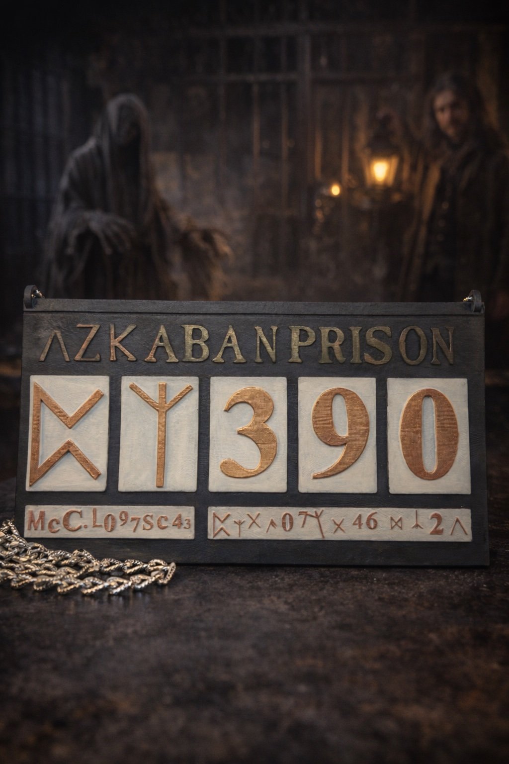 Figura del mundo mágico placa de prisionero