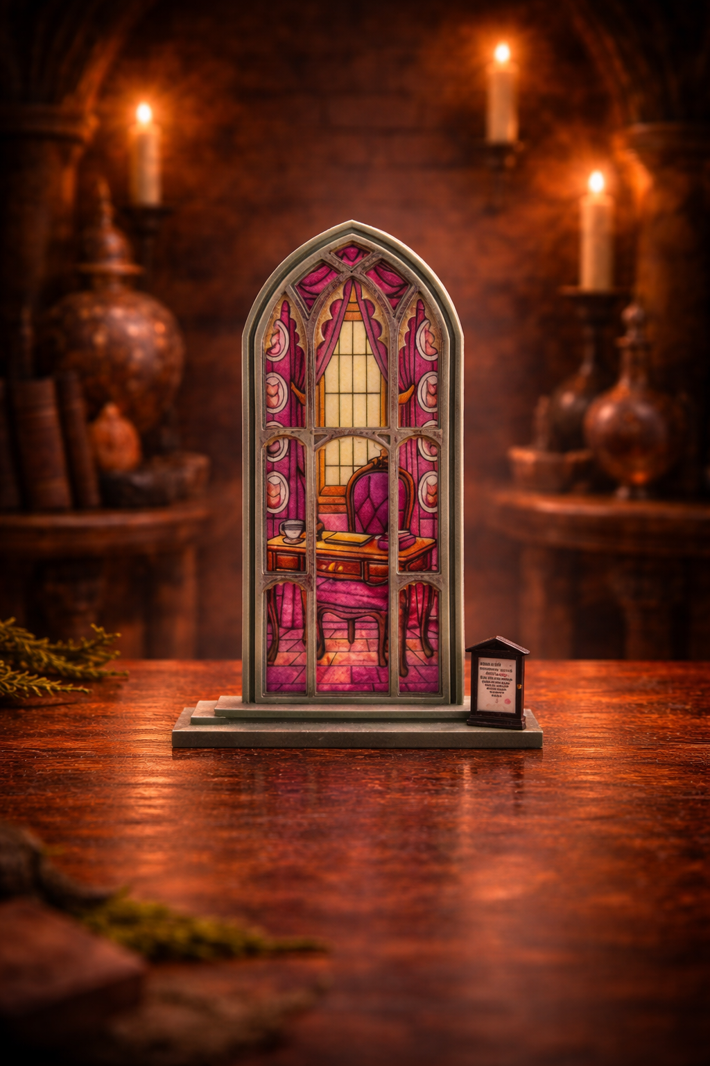 vidriera despacho dolroes umbridge con decreto escolar