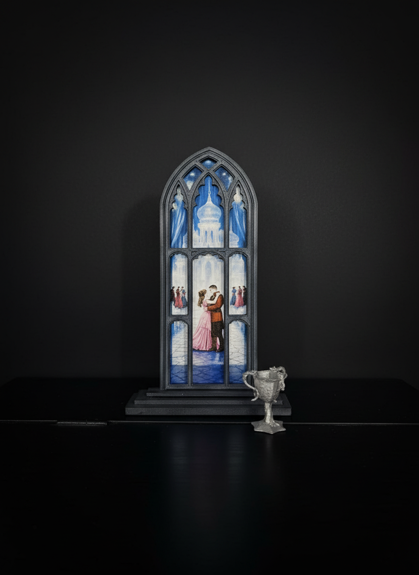 Figura del mundo mágico vidriera palacio de hielo